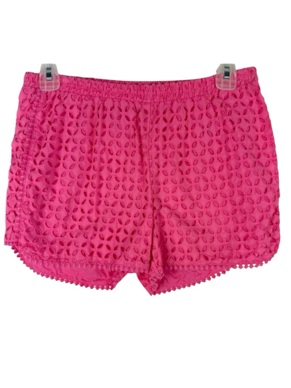 Lilly Pulitzer Pink Eyelet Pull-On Shorts Girls XL Elastic Waist Lightweight